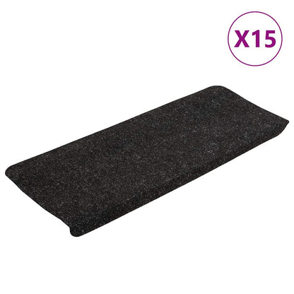 Tappetini Autoadesivi per Scale 15 pz 65x24,5x3,5 cm Antracite - homemem39