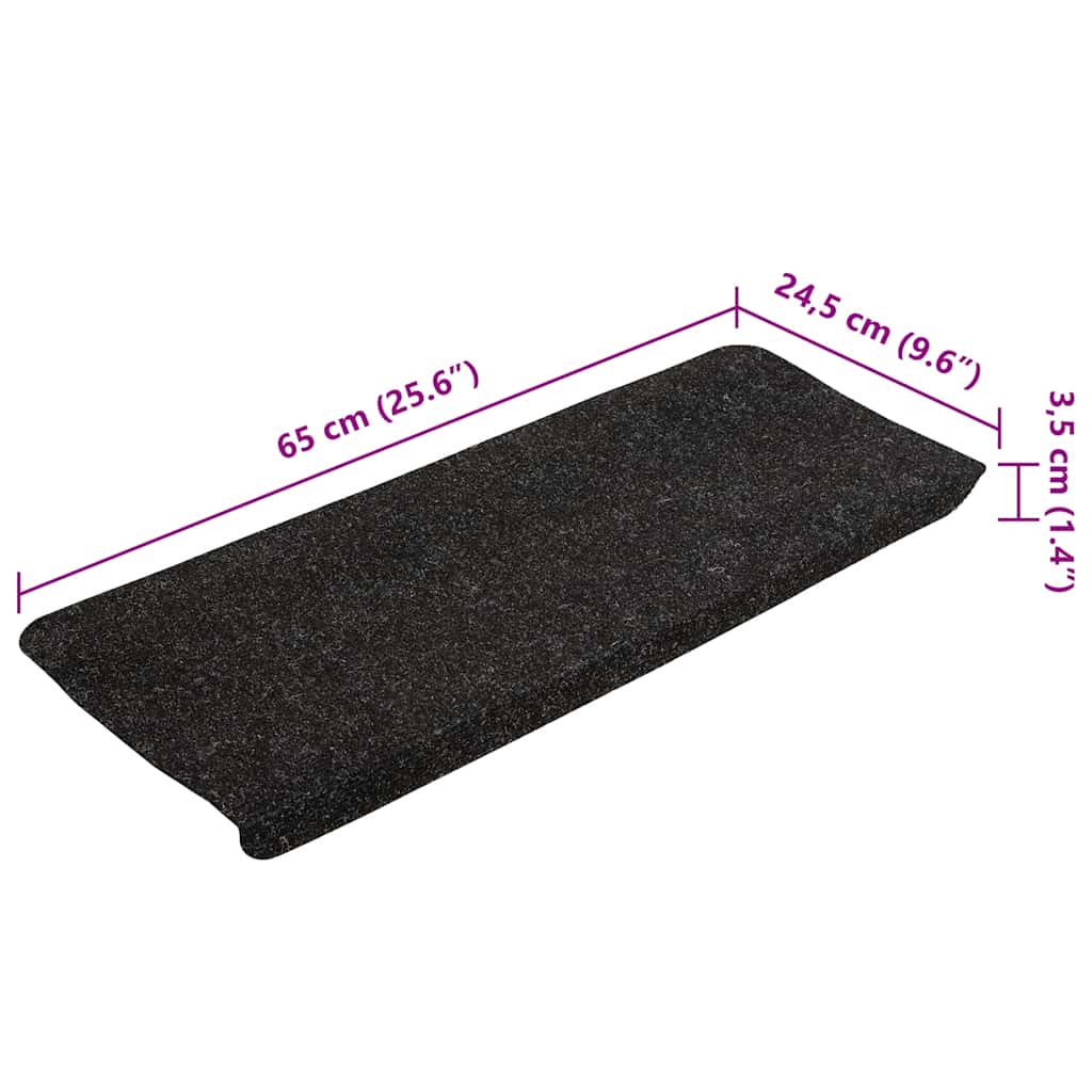 Tappetini Autoadesivi per Scale 15 pz 65x24,5x3,5 cm Antracite - homemem39
