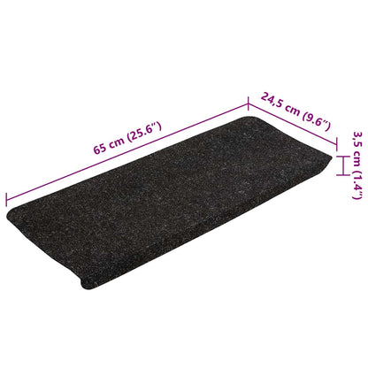 Tappetini Autoadesivi per Scale 15 pz 65x24,5x3,5 cm Antracite - homemem39