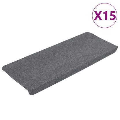 Tappetini Autoadesivi per Scale 15 pz 65x24,5x3,5 cm Grigio - homemem39