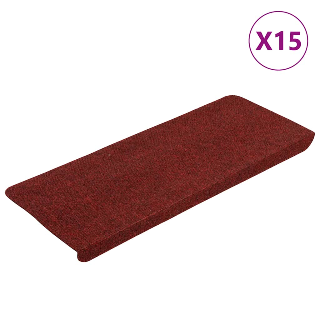 Tappetini Autoadesivi per Scale 15 pz 65x24,5x3,5 cm Rosso - homemem39