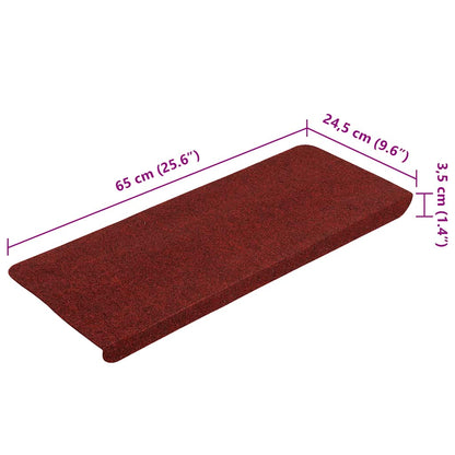 Tappetini Autoadesivi per Scale 15 pz 65x24,5x3,5 cm Rosso - homemem39