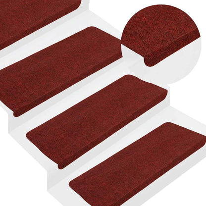 Tappetini Autoadesivi per Scale 15 pz 65x24,5x3,5 cm Rosso