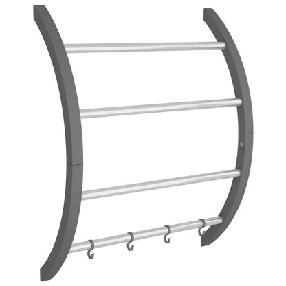 Portasciugamani con Ganci Argento 56x16x72 cm Alluminio | homemem39