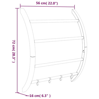 Portasciugamani con Ganci Argento 56x16x72 cm Alluminio | homemem39