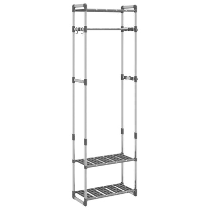 Appendiabiti a 3 Livelli Argento 59x29x192 cm in Alluminio | homemem39