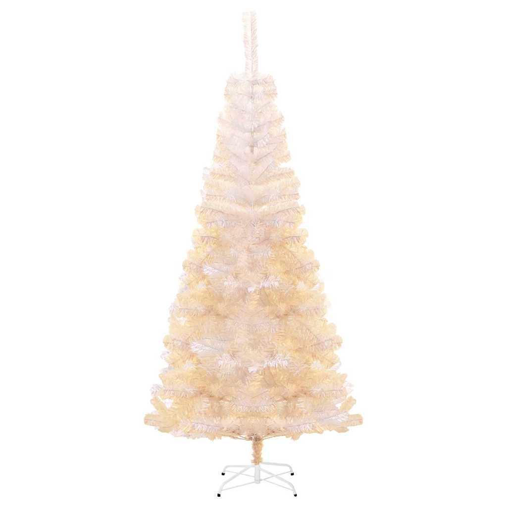 Albero di Natale Artificiale Punte Iridescenti Bianco 180cm PVC