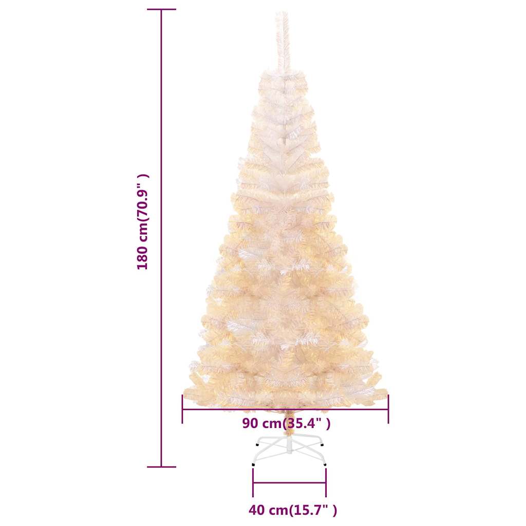 Albero di Natale Artificiale Punte Iridescenti Bianco 180cm PVC | homemem39
