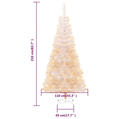 Albero di Natale Artificiale Punte Iridescenti Bianco 180cm PVC