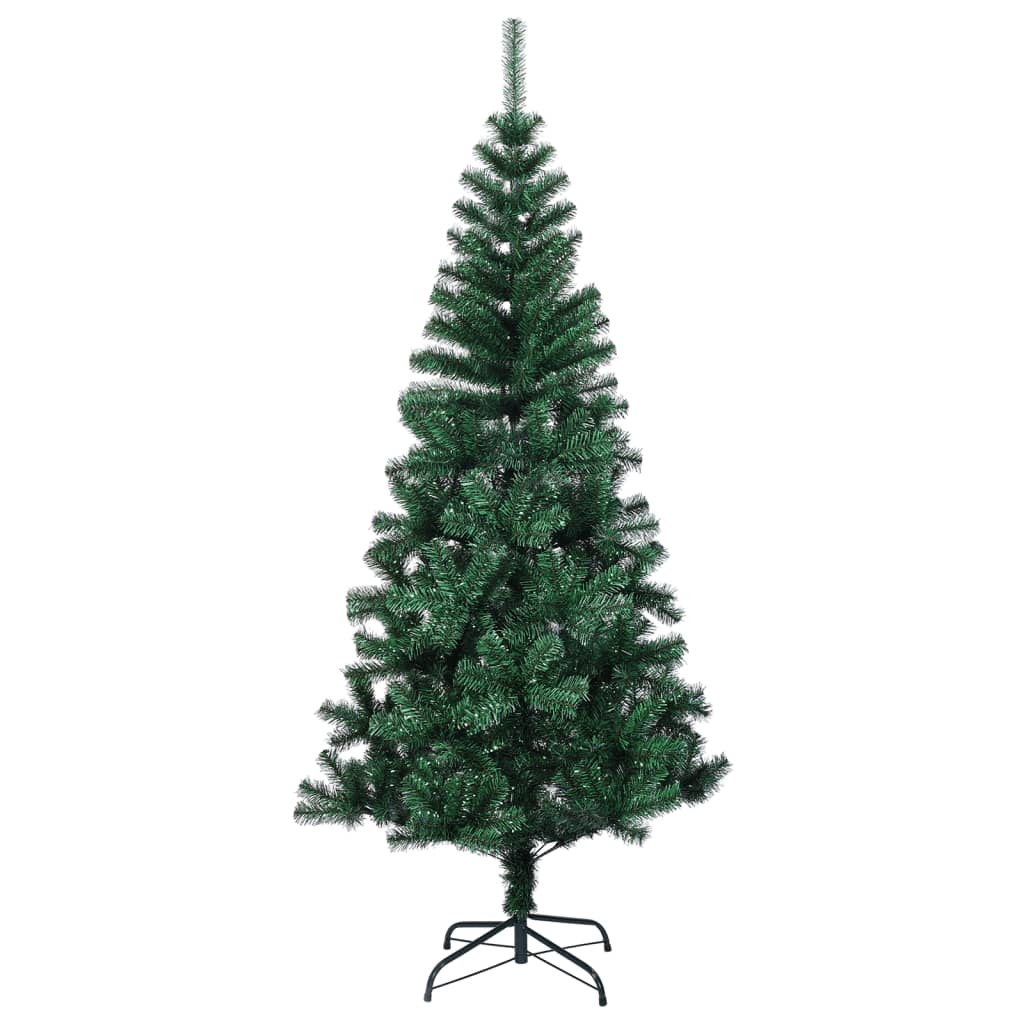 Albero di Natale Artificiale Punte Iridescenti Verde 150 cm PVC
