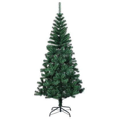 Albero di Natale Artificiale Punte Iridescenti Verde 210 cm PVC