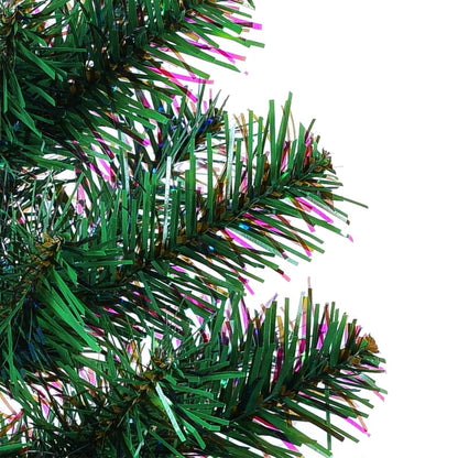 Albero di Natale Artificiale Punte Iridescenti Verde 210 cm PVC