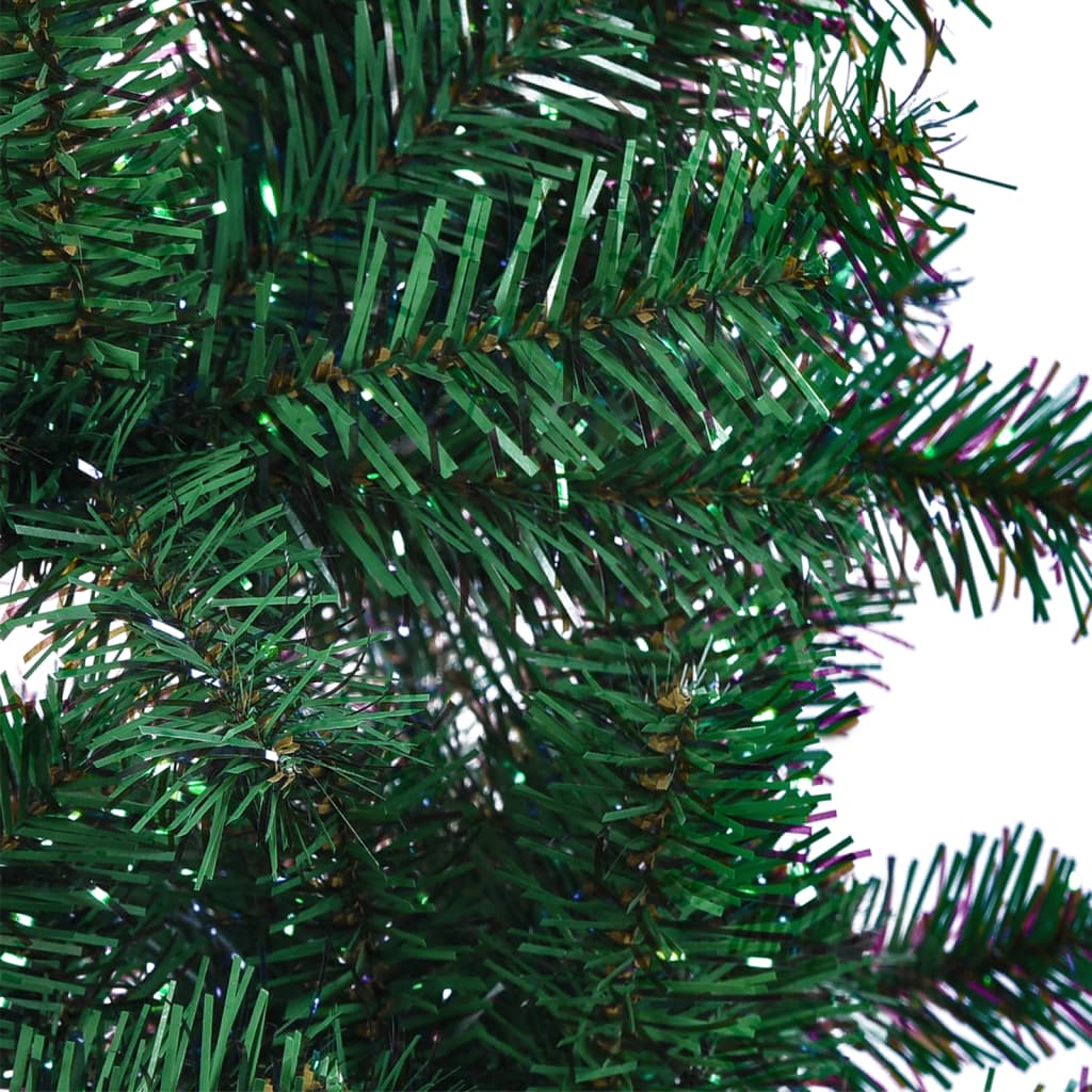 Albero di Natale Artificiale Punte Iridescenti Verde 210 cm PVC