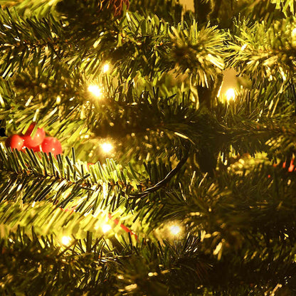 Alberi di Natale Artificiali 2 pz con Corona, Ghirlanda e LED