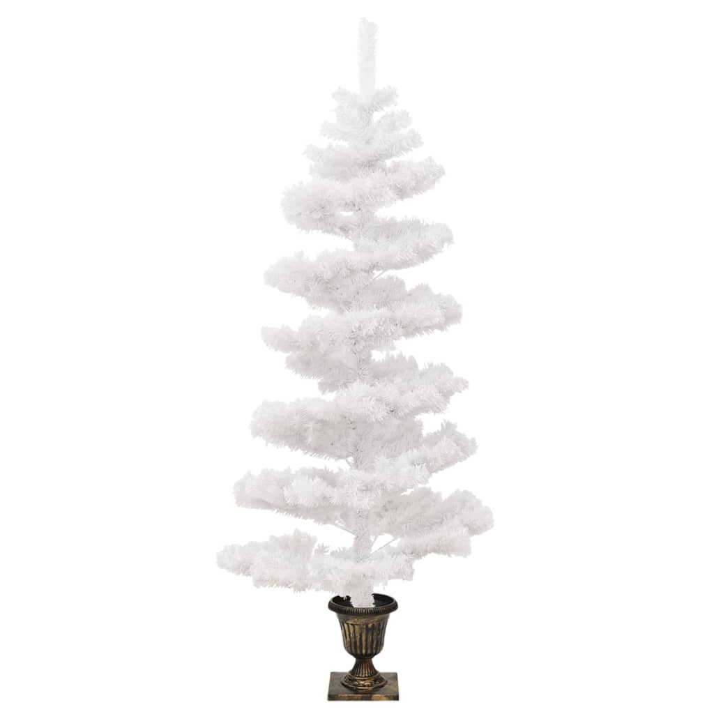 Albero di Natale Preilluminato con Vaso Bianco 120 cm in PVC