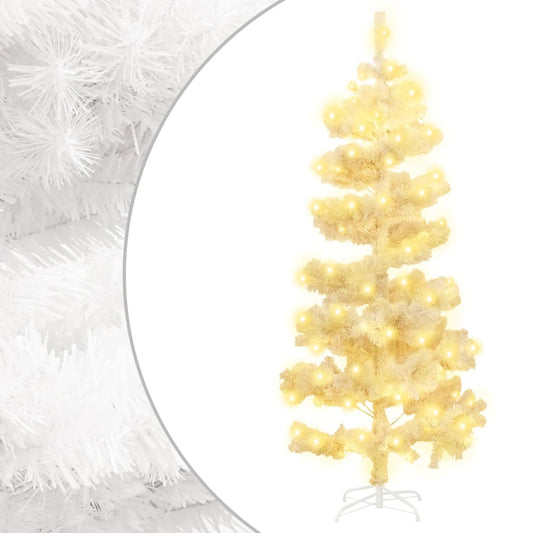 Albero di Natale Preilluminato con Vaso Bianco 150 cm in PVC