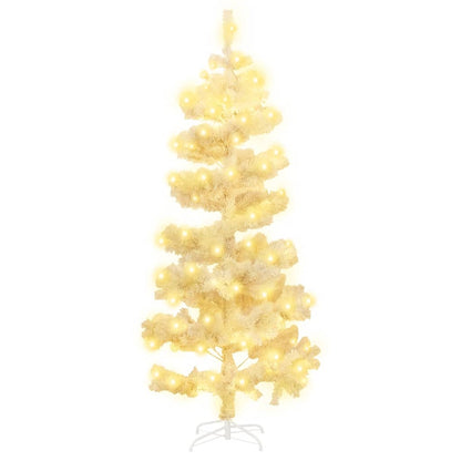 Albero di Natale Preilluminato con Vaso Bianco 150 cm in PVC