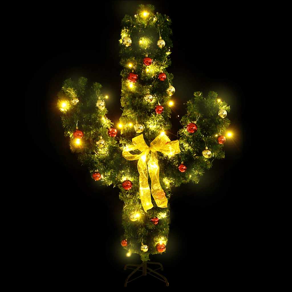 Cactus di Natale con Base e LED Verde 210 cm PVC