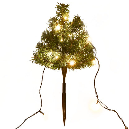 Sentiero Alberi di Natale 6 pz con LED Bianco Caldo 45 cm PVC - homemem39