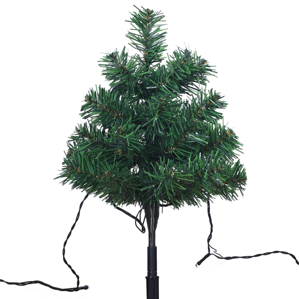 Sentiero Alberi di Natale 6 pz con LED Bianco Caldo 45 cm PVC - homemem39