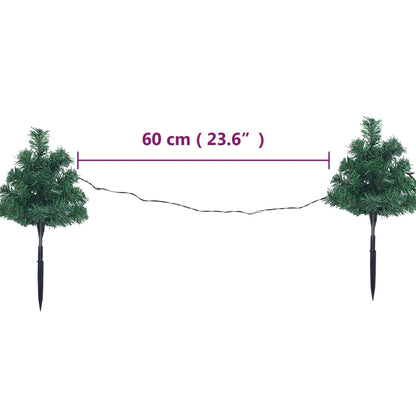 Sentiero Alberi di Natale 6 pz con LED Bianco Caldo 45 cm PVC