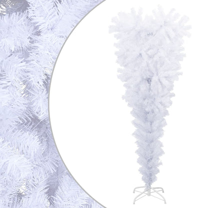 Albero di Natale Artificiale Capovolto con Base Bianco 120 cm - homemem39