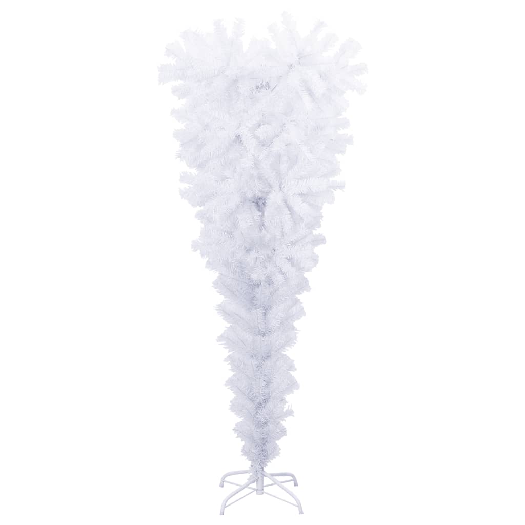 Albero di Natale Artificiale Capovolto con Base Bianco 120 cm - homemem39