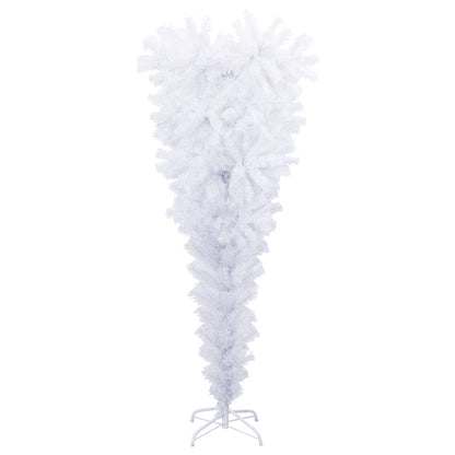 Albero di Natale Artificiale Capovolto con Base Bianco 120 cm