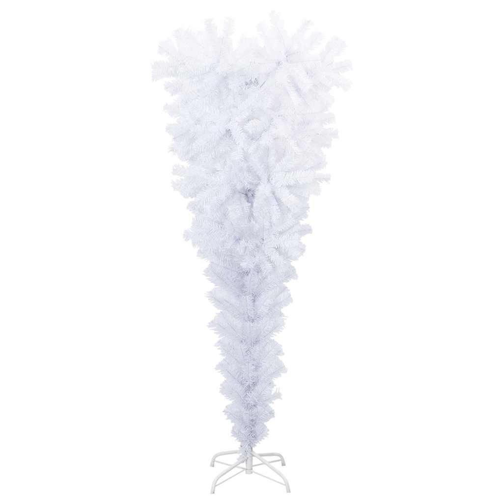 Albero di Natale Artificiale Capovolto con Base Bianco 150 cm