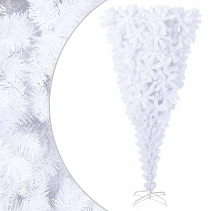 Albero di Natale artificiale capovolto PVC, Steel Bianco