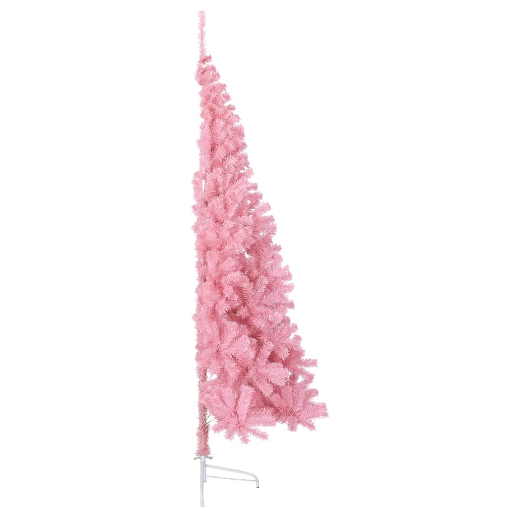 Albero di Natale Artificiale a Metà con Supporto Rosa 240cm PVC | homemem39