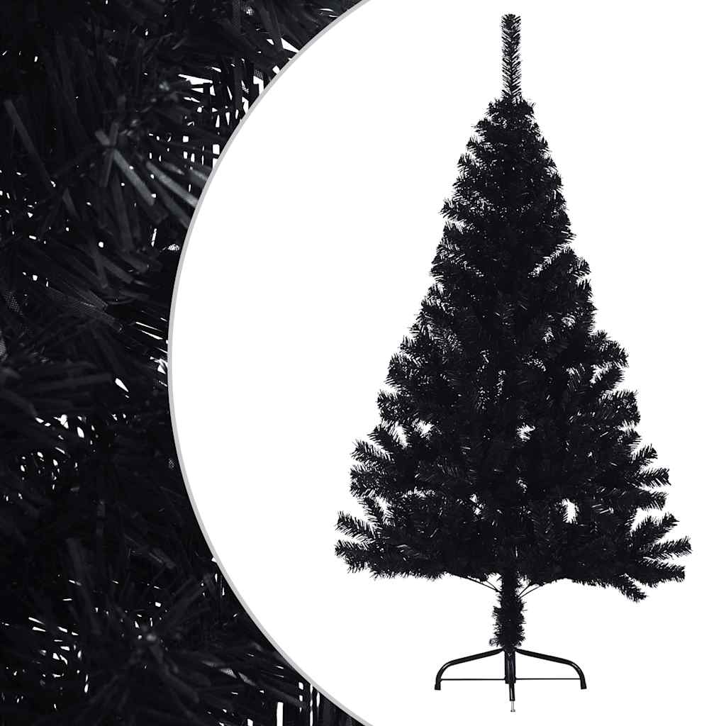 Albero di Natale Artificiale a Metà con Base Nero 120 cm PVC | homemem39