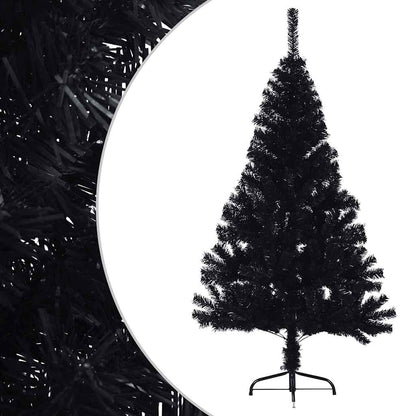 Albero di Natale Artificiale a Metà con Base Nero 120 cm PVC | homemem39