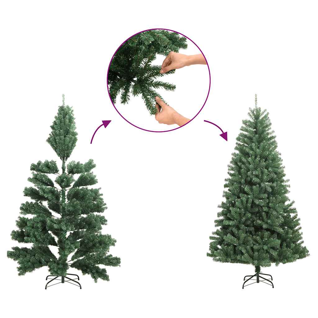 Albero di Natale Artificiale a Metà con Base Nero 120 cm PVC | homemem39