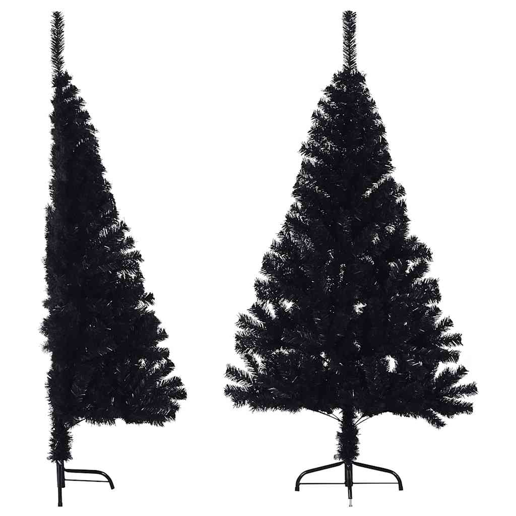 Albero di Natale Artificiale a Metà con Base Nero 150 cm PVC | homemem39