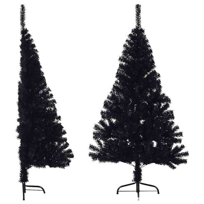 Albero di Natale Artificiale a Metà con Base Nero 150 cm PVC | homemem39