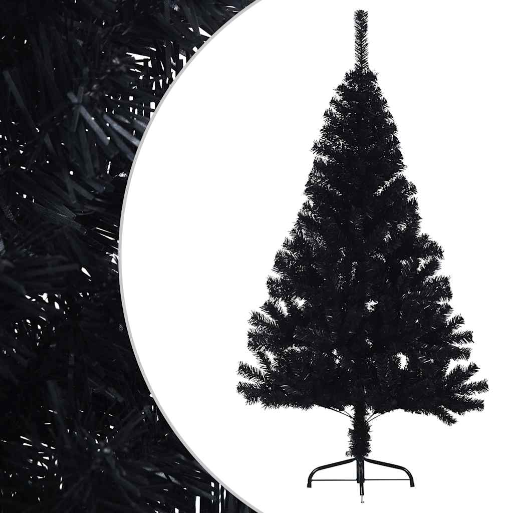 Albero di Natale Artificiale a Metà con Base Nero 150 cm PVC | homemem39