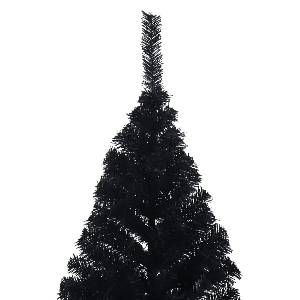Albero di Natale Artificiale a Metà con Base Nero 180 cm PVC