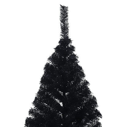 Albero di Natale Artificiale a Metà con Base Nero 180 cm PVC