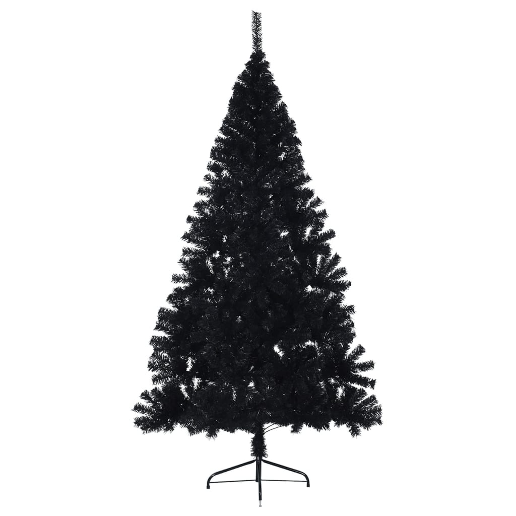 Albero di Natale Artificiale a Metà con Base Nero 240 cm PVC