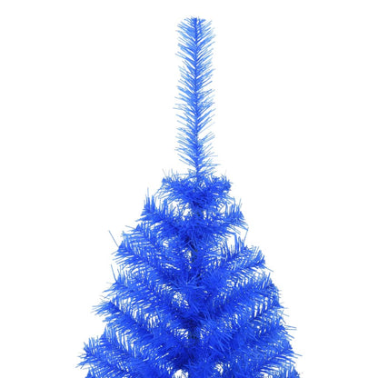 Albero di Natale Artificiale a Metà con Supporto Blu 150 cm PVC