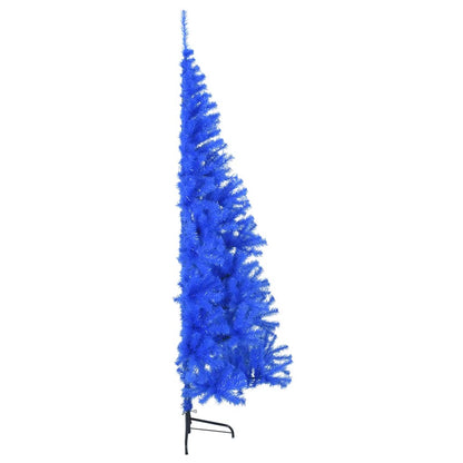 Albero di Natale Artificiale a Metà con Supporto Blu 240 cm PVC