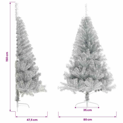 Albero di Natale a Metà con Supporto Argento 150 cm PET | homemem39