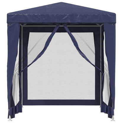 Tenda per Feste con 4 Pareti Laterali in Rete Blu 2x2 m HDPE