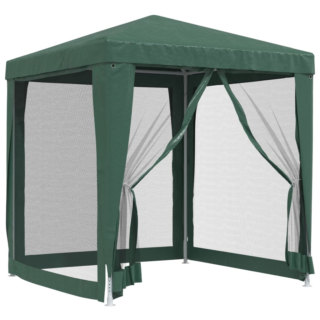 Tenda per Feste con 4 Pareti Laterali in Rete Verde 2x2 m HDPE | homemem39