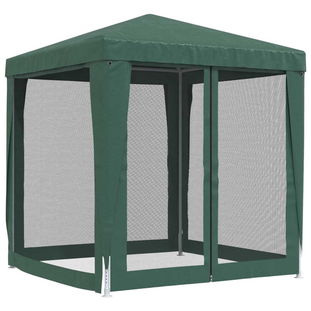 Tenda per Feste con 4 Pareti Laterali in Rete Verde 2x2 m HDPE | homemem39