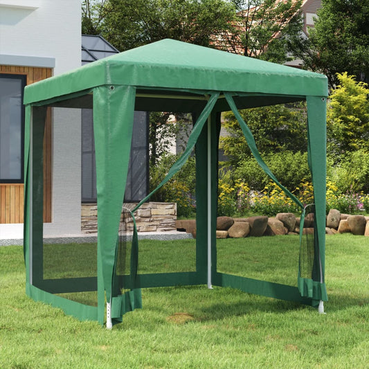 Tenda per Feste con 4 Pareti Laterali in Rete Verde 2x2 m HDPE | homemem39