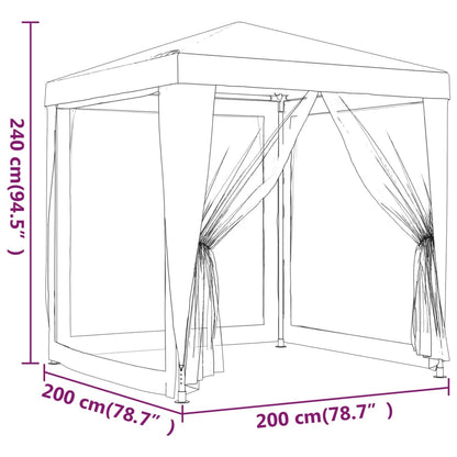 Tenda per Feste con Pareti Laterali in Rete 2x2 m HDPE | homemem39