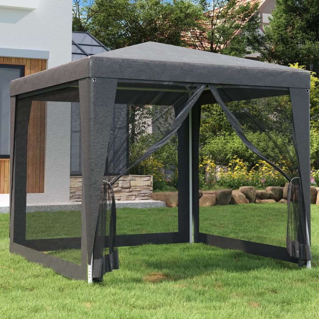 Tenda per Feste con 4 Pareti in Rete Antracite 2,5x2,5 m HDPE | homemem39