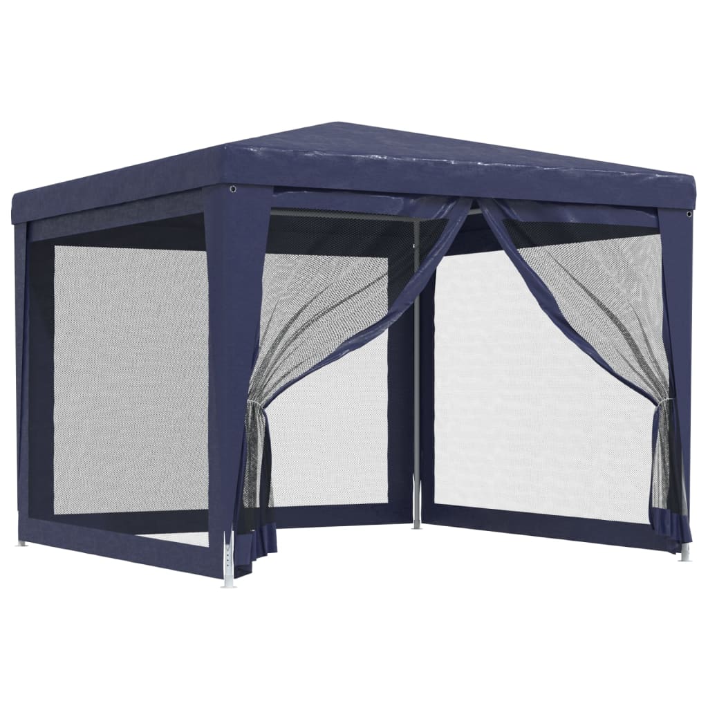 Tenda per Feste con 4 Pareti Laterali in Rete Blu 3x3 m HDPE | homemem39